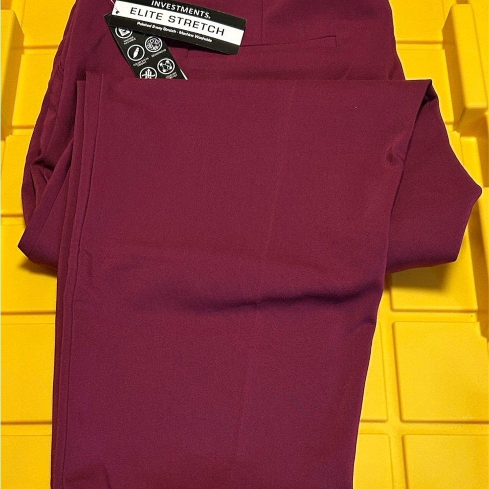 Investments Elite Stretch Trousers in Deep Burgundy